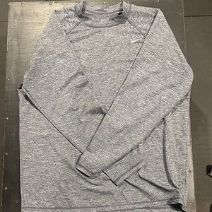 Nike Grey Heathered Long Sleeve Shirt
